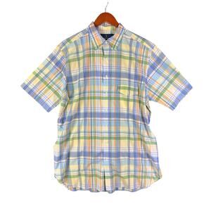 Ralph Lauren Beach Twill‎ Plaid Short Sleeve Shirt Lightweight Mens Large Tall